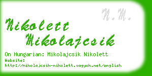 nikolett mikolajcsik business card